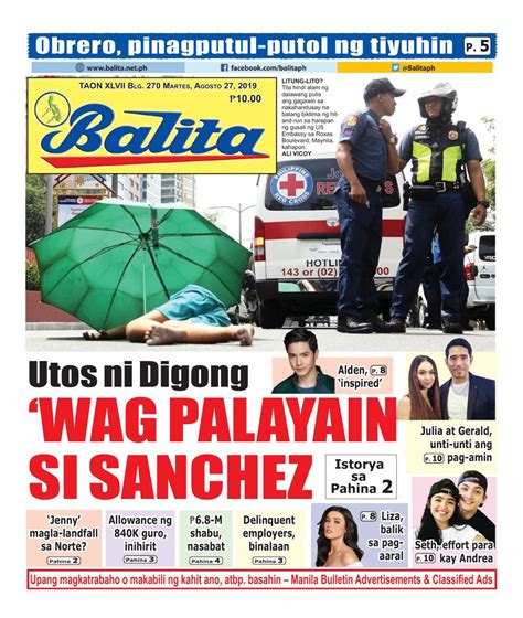 Get digital access to Balita - August 27, 2019 issue | Magzter.com