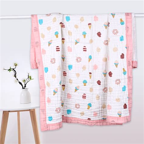Organic Cotton 6 Layer Muslin Blanket | Super Soft Cotton Kids Blanket ...