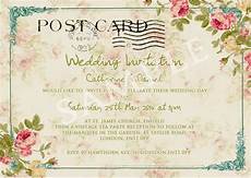 Vintage Tea Wedding Invitations by Personalised Vintage Tea Postcard Wedding Vintage Tea Wedding Invitations