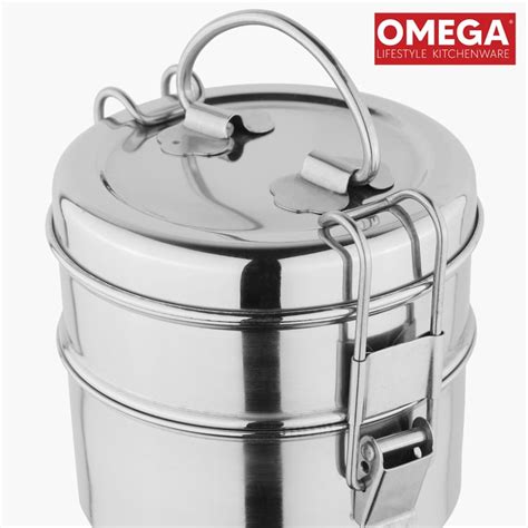 Buy OMEGA Stainless Steel 2-Tier Lunch Box from Omega at just INR 1105.0