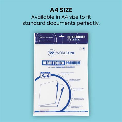 Worldone Clear L Folder, Made of fine Virgin 140 Micron, Ideal for Kee ...