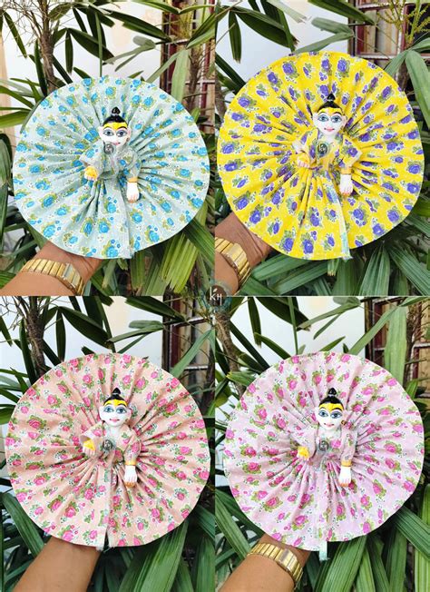 cotton flower dress for laddu gopal ji (pack of 4) (Random color ...