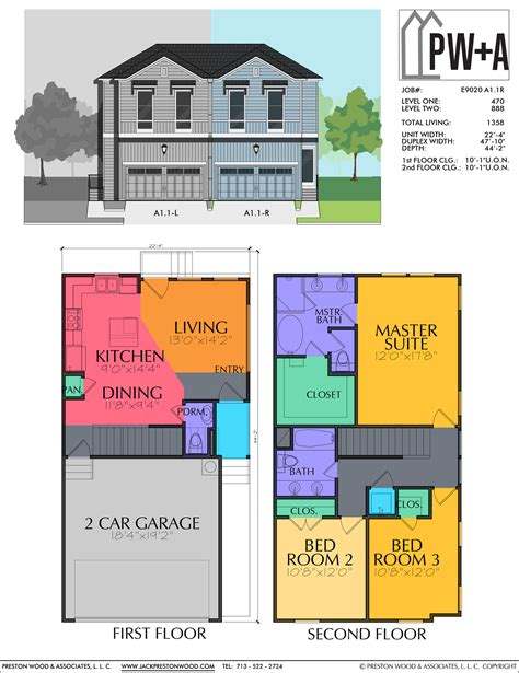 Affordable Duplex Home Plan – Preston Wood & Associates