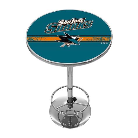 Trademark Gameroom San Jose Sharks Pub Tables Chrome Round Traditional ...