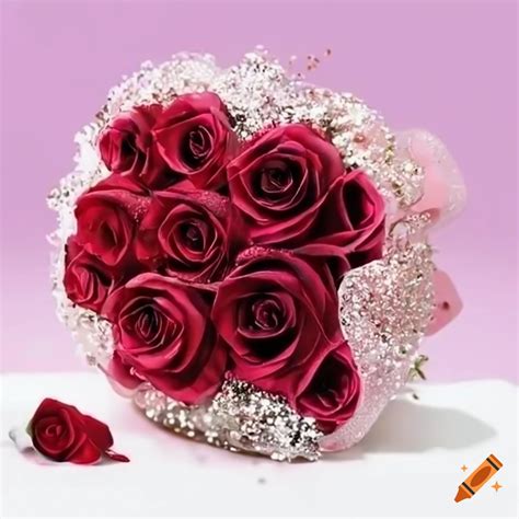 Glitter rose bouquet on Craiyon