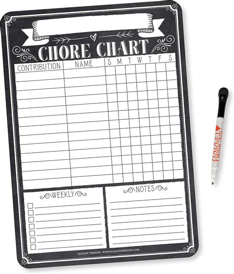 Buy Rustic Chalkboard Family Chore Chart for Adults, Magnetic Chore ...