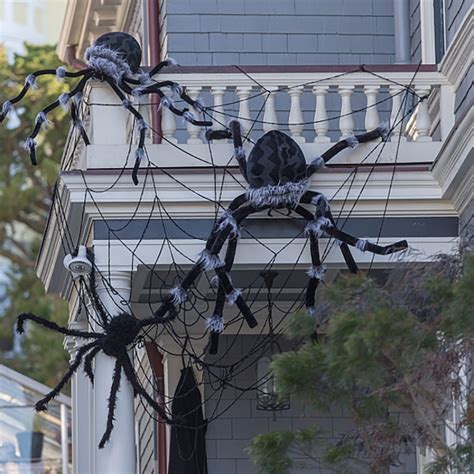 150 200cm Black Scary Giant Spider Huge Web Halloween Decoration For ...