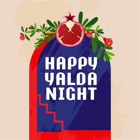 Happy iranian yalda night vector design with pomegranate | Premium Vector