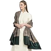 Weavers Villa Women's Woollen Blend Black Wool Shawl For Winters, 100cm ...