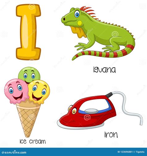 Cartoon I alphabet stock vector. Illustration of mascot - 123696881