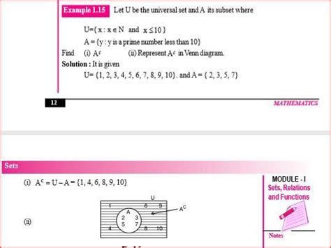 Let U be the universal set and A its subset where U={x : x∈ N and x ≤10 ...