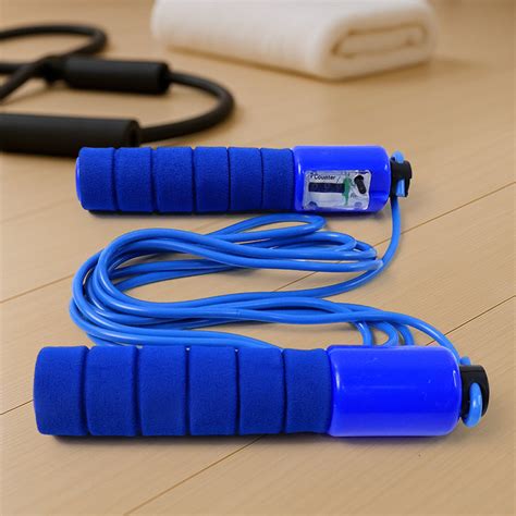Adjustable Skipping Rope with Digital Jump Counter and Foam Grip Handl ...