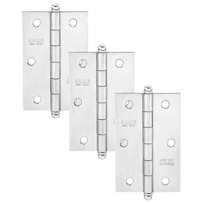 dobradiça cromada 3.1/2 (para porta )cartela com 3un