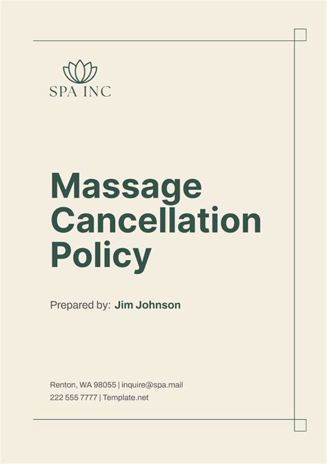 Massage Cancellation Policy Template - Templates.maexproit.com