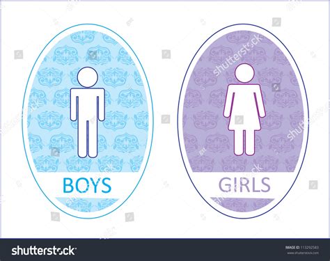 Girls Boys Symbols Over White Background: เวกเตอร์สต็อก (ปลอดค่าลิขสิทธิ์) 113292583 | Shutterstock