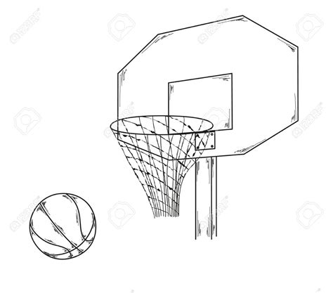 Basketball Hoop Sketch at PaintingValley.com | Explore collection of ...