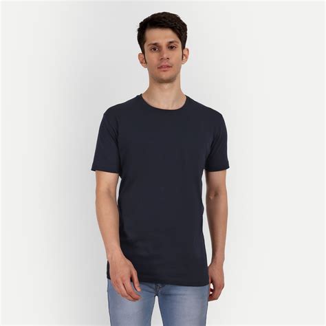 Men Navy Blue Solid Round Neck T-shirt– Neuronlifestyle