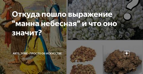 Откуда пошло выражение "манна небесная" и что оно значит? | arts_tobe ...