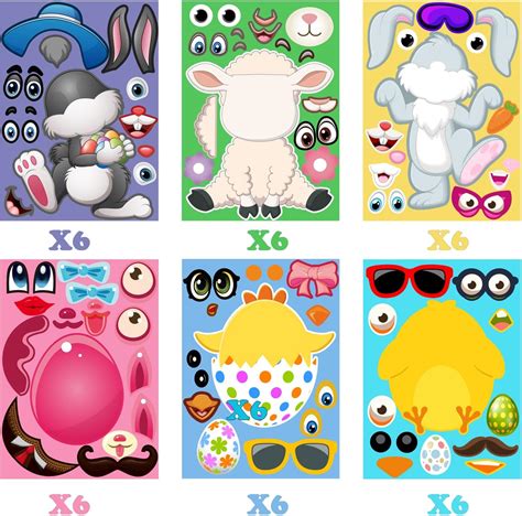 Buy ROCWOHO 36 PCS Mix and Match Make Your Own Stickers with Easter Egg ...