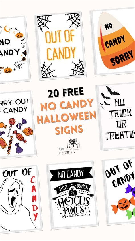 Free Printable Halloween Candy Signs - Printable Calendars AT A GLANCE