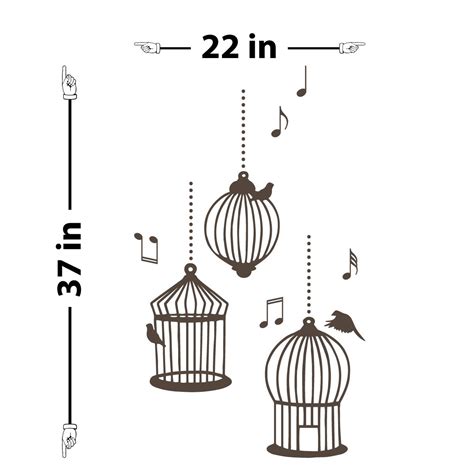 Buy Song Bird Cages Wall Decal (Brown, 37" (H) X 22" (W)) Online at Low ...