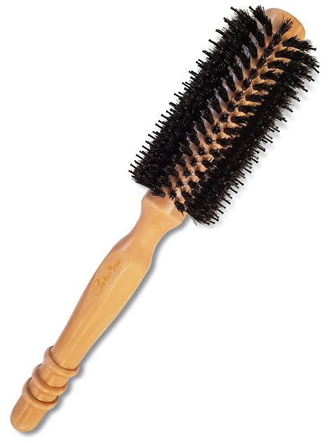 Boar Bristle Round Brush with Wooden Barrel - 2" with Bristles (1" Core ...