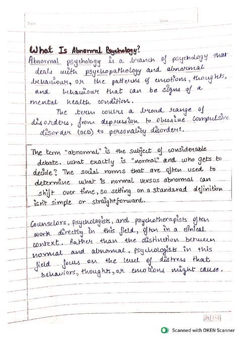 Abnormal Psychology - Studocu