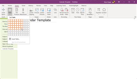 Image result for How to Insert an Existing Table in OneNote