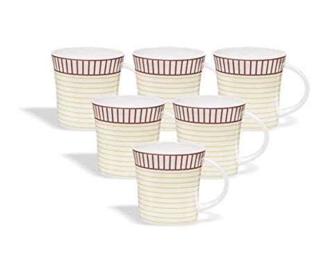 Clay Craft Jackson Hilton Ceramic Coffee Mug Set, 6-Pieces, Multicolour ...
