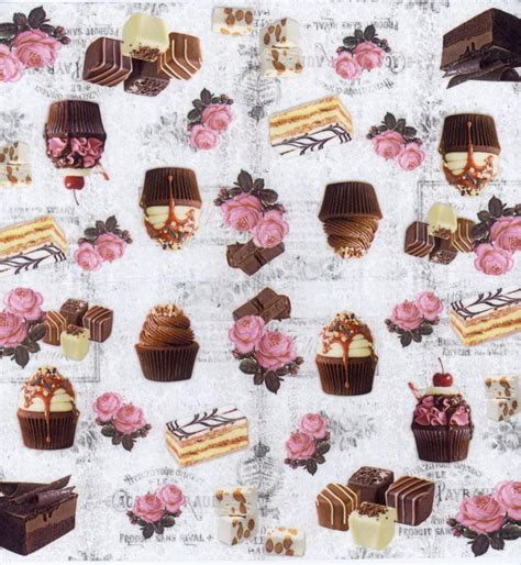 Decoupage Paper Napkins of Rose with Chocolate Cupcakes | party napkins ...