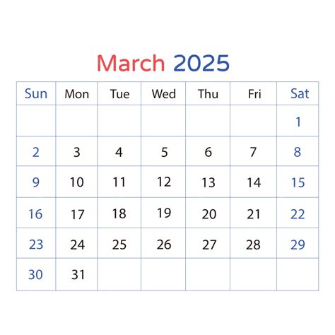 Calendario Inglés 2025 Marzo Primavera Vector PNG ,dibujos 2025, Inglés ...