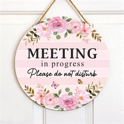 Meeting in Progress Sign 的图像结果