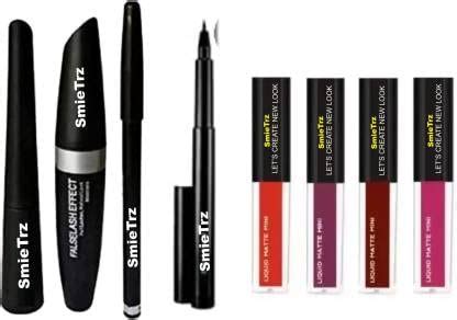 Buy SMIETRZ Eyeliner,Mascara & Eyebrow Pencil Set, Kajal & 4 Red ...