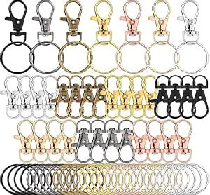 DIY Crafts Metallic Silver, Pack of 45 Pcs, Curved Lobster Clasps Metal ...