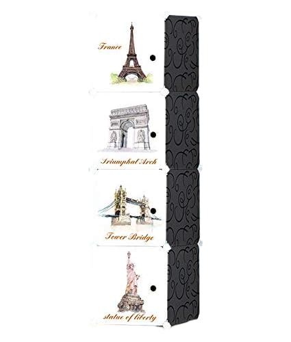 KRISHYAM Shoe Rack Organizer DIY Tower 4 Door Portable Shoe Storage ...