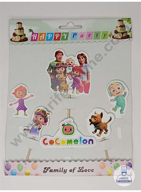 CAKE DECOR™ 6 pcs Cocomelon Theme Paper Topper For Cake And Cupcake ...