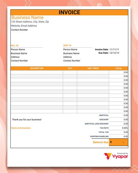 Image result for Invoice Format