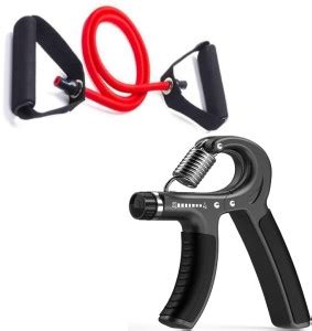 Dr Pacvu Pack 2|Hand Gripper and Single Toning Tube|Body Stretching and ...