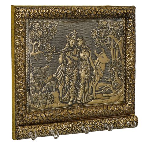 JaipurCrafts Premium Hancrafted Beautiful Radha Krishna with Cow Wood ...