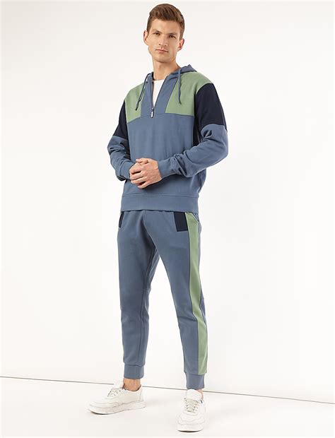 Buy Pure Cotton Colorblock Hooded Sweatshirt at Marks & Spencer