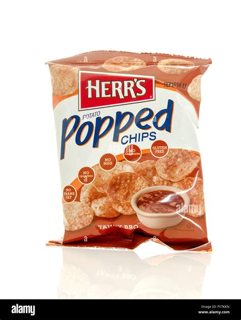 Winneconne, WI - 17 Feb 2016: Bag of Herr's potato popped chips in ...