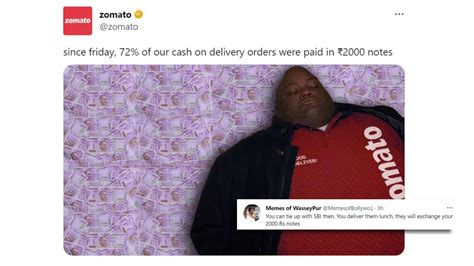 After RBI Orders Zomato Receives Rs 2000 Notes On 72% Of Its CoD Orders ...
