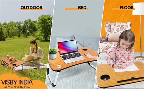 VISBY INDIA Portable Folding Laptop Desk For Bed, Lapdesk With Handle ...