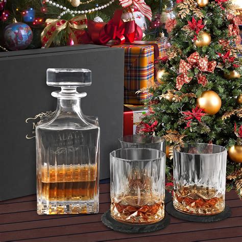 Buy Whiskey Decanter and Glasses Set Crystal Bourbon Decanter Set with ...