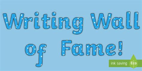 Writing Wall of Fame Display Lettering
