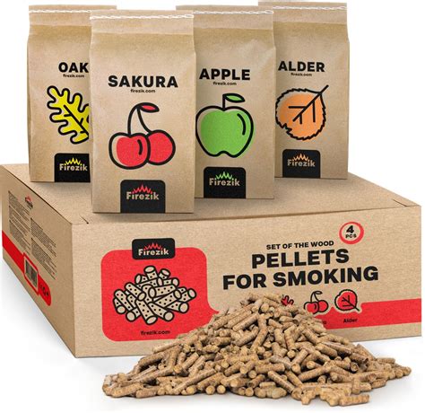 Amazon.com : Wood Smoking Pellet - Set of 4 Packs - Cherry, Apple, Oak ...