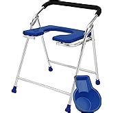 NEOSAFE Stainless Steel Folding Shower Chair, Toilet Chair, Commod ...