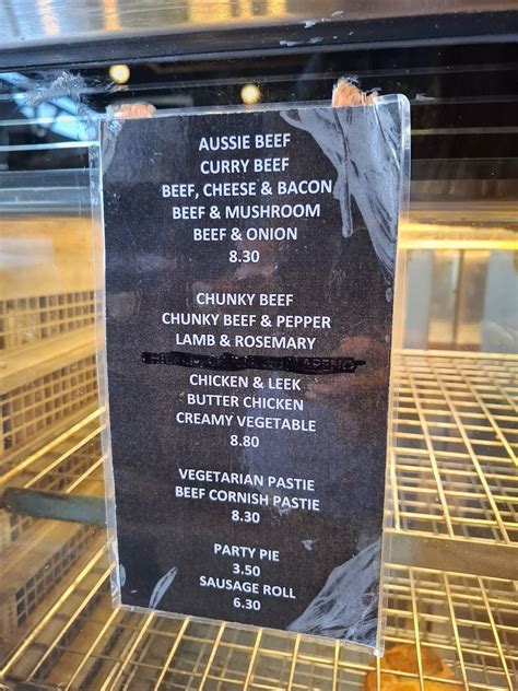 Menu at The Village Bakery, Brunswick West