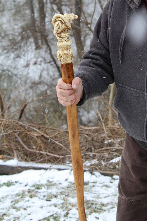 The Crone Hand Carved Walking Stick / Hiking Staff / Irish | Etsy