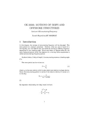 Lecture 4 Free and forced oscillations 2Do F Part 1 - OE 30305- MOTIONS ...